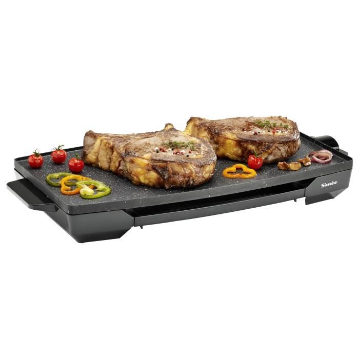 Simeo plancha électrique effet pierre 2200w 59x34cm - cv502
