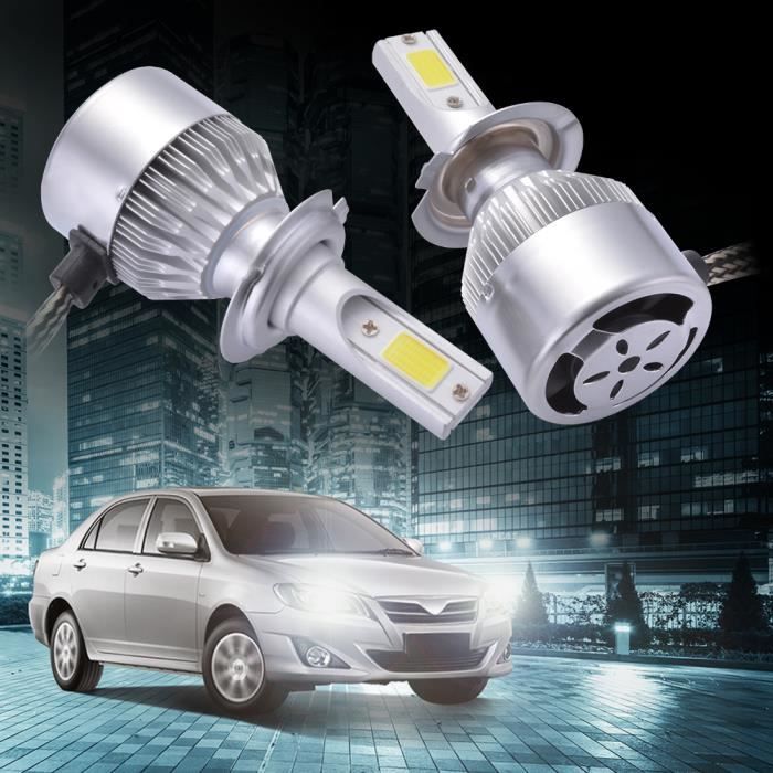 XCSOURCE Ampoule Lampe Halogène H7 8000LM 80W CREE LED Phare de voiture  Ventilateur Intégré 6000K Blanc LD1033