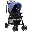 RHO - Transport de bébés - Poussette pour bébé 2-en-1 Bleu marine et noir Acier - DX0028-2