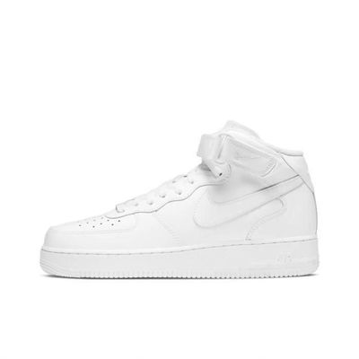 Baskets AUTREMENT Air Forcex 1 07 Mid Blanc Mixte Plat Cuir Lacets Blanc Cdiscount Chaussures