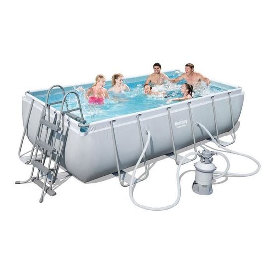 Bestway Kit Piscine Rectangulaire Tubulaire L4 04 X L2 01 X H1 00m Filtre A Sable Achat Vente Piscine Kit Power Rect 404x201x100 Cdiscount