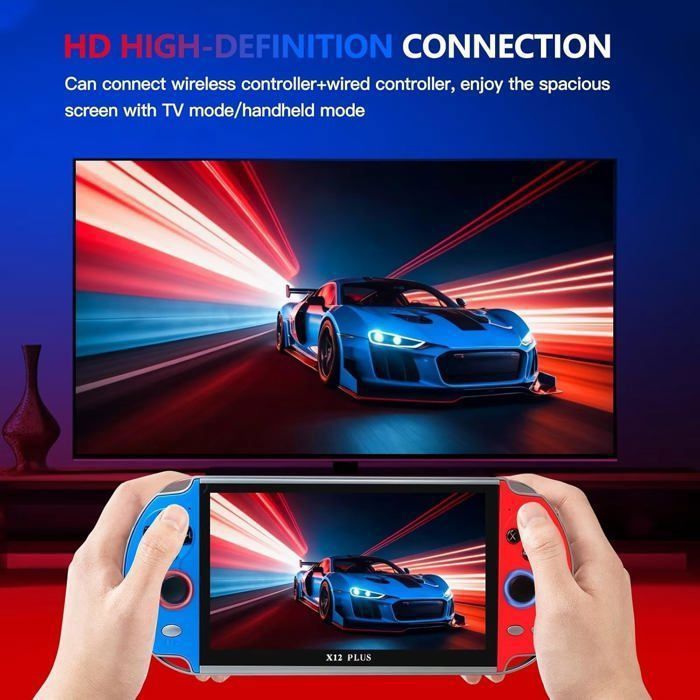 R36S Console Portable Rétro – +21 000 Jeux HD – Écran IPS 3.5" – Cadeau Idéal Adultes & Enfants (Rouge)