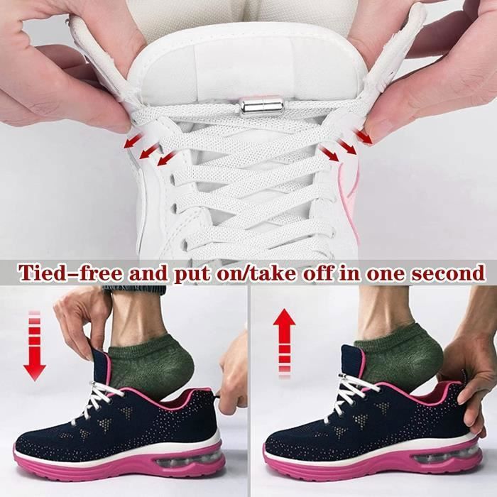 3 Paires Lacets lastiques avec Fermeture en M tal Lacet Elastique