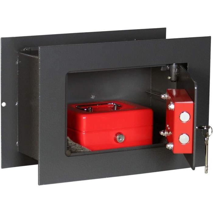 Coffre-fort Mural à Emmurer – Cachette Secrète PRO (Noir, 40x20x13 Cm, 2 Clés)