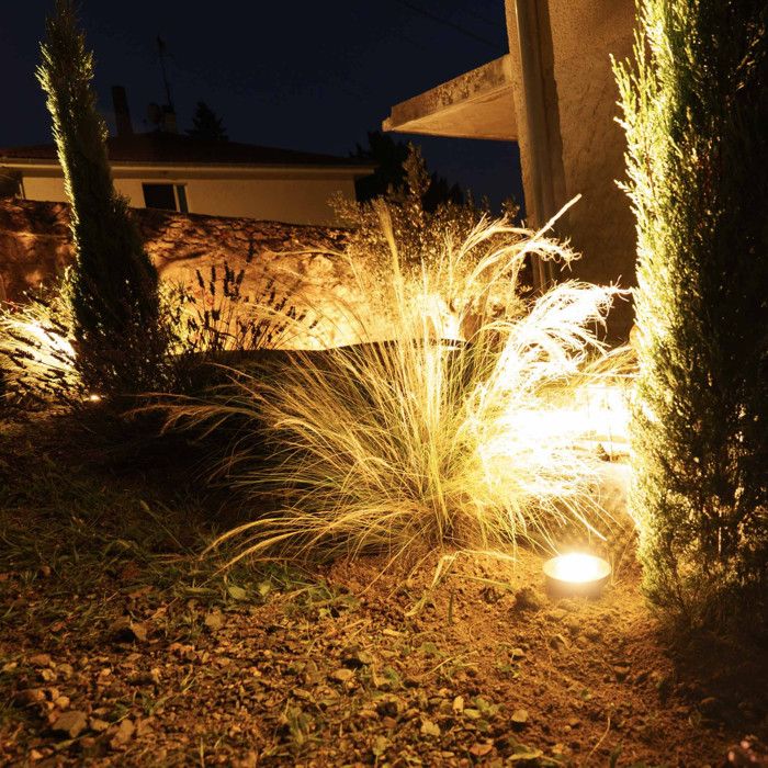 Ensemble De 6 Spots De Sol Ext&eacute;rieurs Modernes Noirs 35 Mm Orientables IP65 - Delux