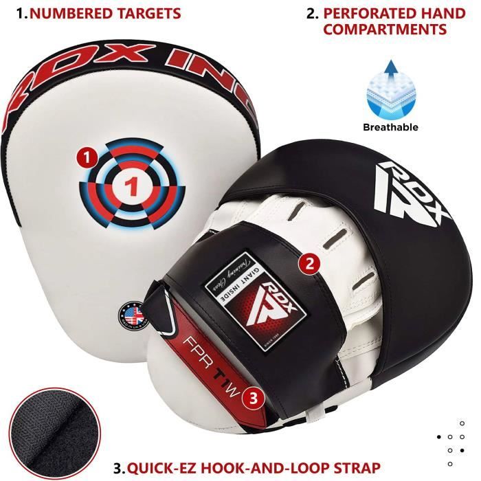 2 Mitaines De Boxe En Cuir PU - Pattes D'Ours Pour Entraînement Muay Thai, MMA, Kickboxing - Rembourrage Dense, Léger, Ajustement Sécurisé - 8