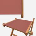Chaises de jardin en bois et textilène - Almeria Terracotta - 2 chaises pliantes en bois d'Eucalyptus  huilé et textilène-3