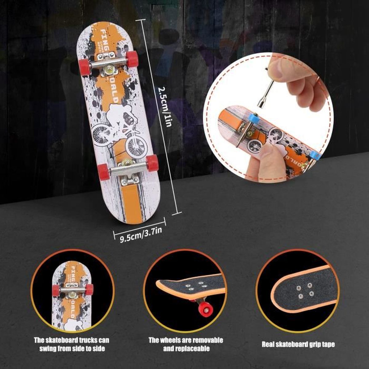 A Aolieh Finger Skateboard et Rampe Accessoires Set de Fingerboard Skate Park Jouets Set DIY Finger Skate Board Ultimate Sport Training Requisiten Jouets pour Enfants 