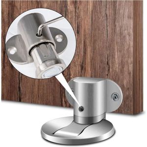 Lot de 2 butées de porte magnétiques invisibles, réglables, ruban