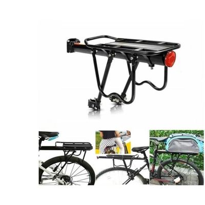 Porte-bagages Arrière Vélo 50 Kg – Alliage Alu Léger, Réglable, Avec Feu Arrière Et Sangles – Universel 24-29 Pouces
