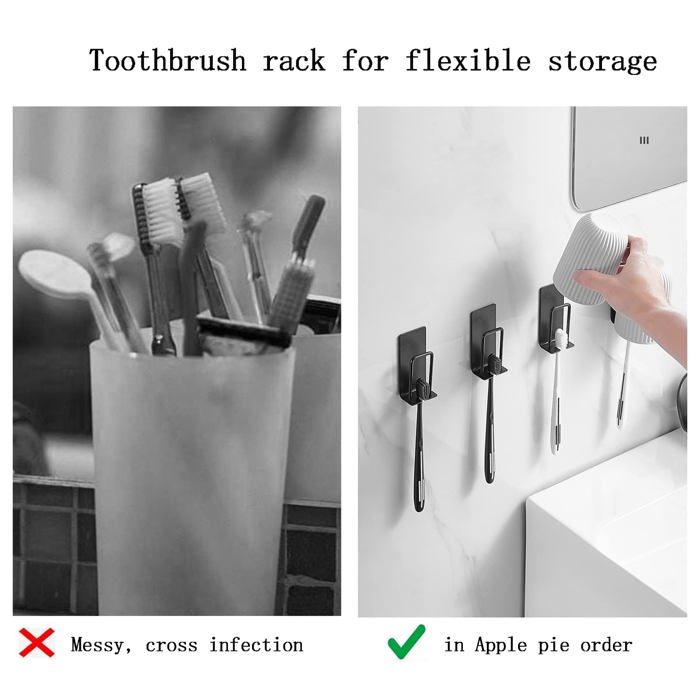 2 Pcs Support Brosse a Dent Electrique, Murale Adhésif Solide Réglable 2 Pcs Support Brosse a Dent Electrique, Murale Adhésif Solide Réglable