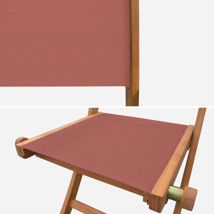 Chaises de jardin en bois et textilène - Almeria Terracotta - 2 chaises ...