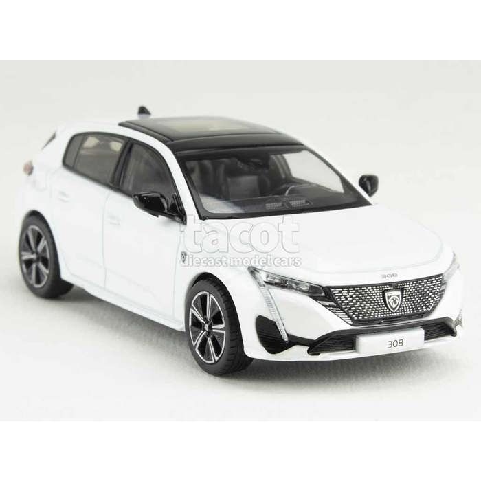 NOREV Peugeot 308 GT 2021 – Échelle 1/43 – Miniature Métal Pearl White – Modèle De Collection Dès 14 Ans