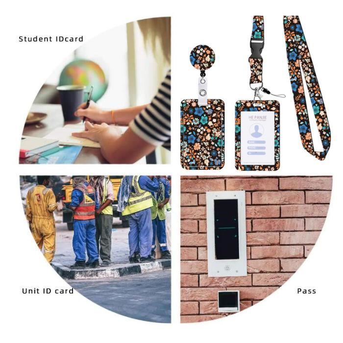 Porte-badge Uniclife Léopard - Avec Enrouleur Rétractable, Mousqueton Et Lanière Amovible