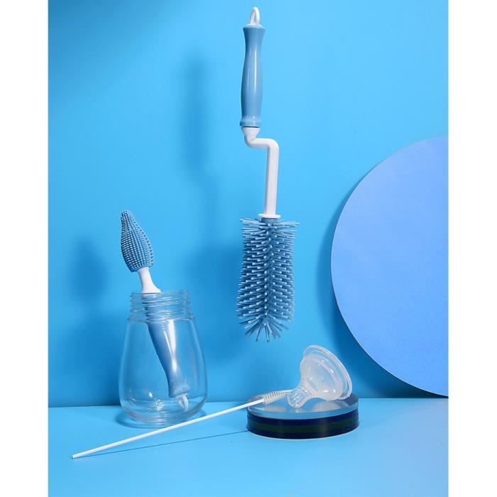 Brosse Pour Biberon Et Bouilloire Goupillon Bouteille, 2 Pcs Brosse De Nettoyage, Brosse Goupillon Bouteille Manche Bois