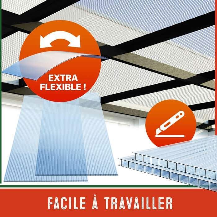 GARDEBRUK® 14x Plaques de polycarbonate creux 4mm 121x60,5cm découpe 10 — free download