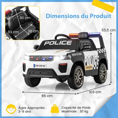 COSTWAY Tracteur Electrique Enfant 12V 3 Vitesses - Remorque et Télécommande 2.4G,Eclairage LED