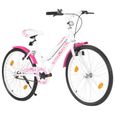 Ayhao2 Vélo pour enfants 24 pouces Rose et blanc 60299-0
