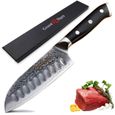 Couperet agrave viande Couteau Santoku 5 pouces VG10 Damas Japonais en acier inoxydable 67 couches japonais Damas Couteaux de[746]-0