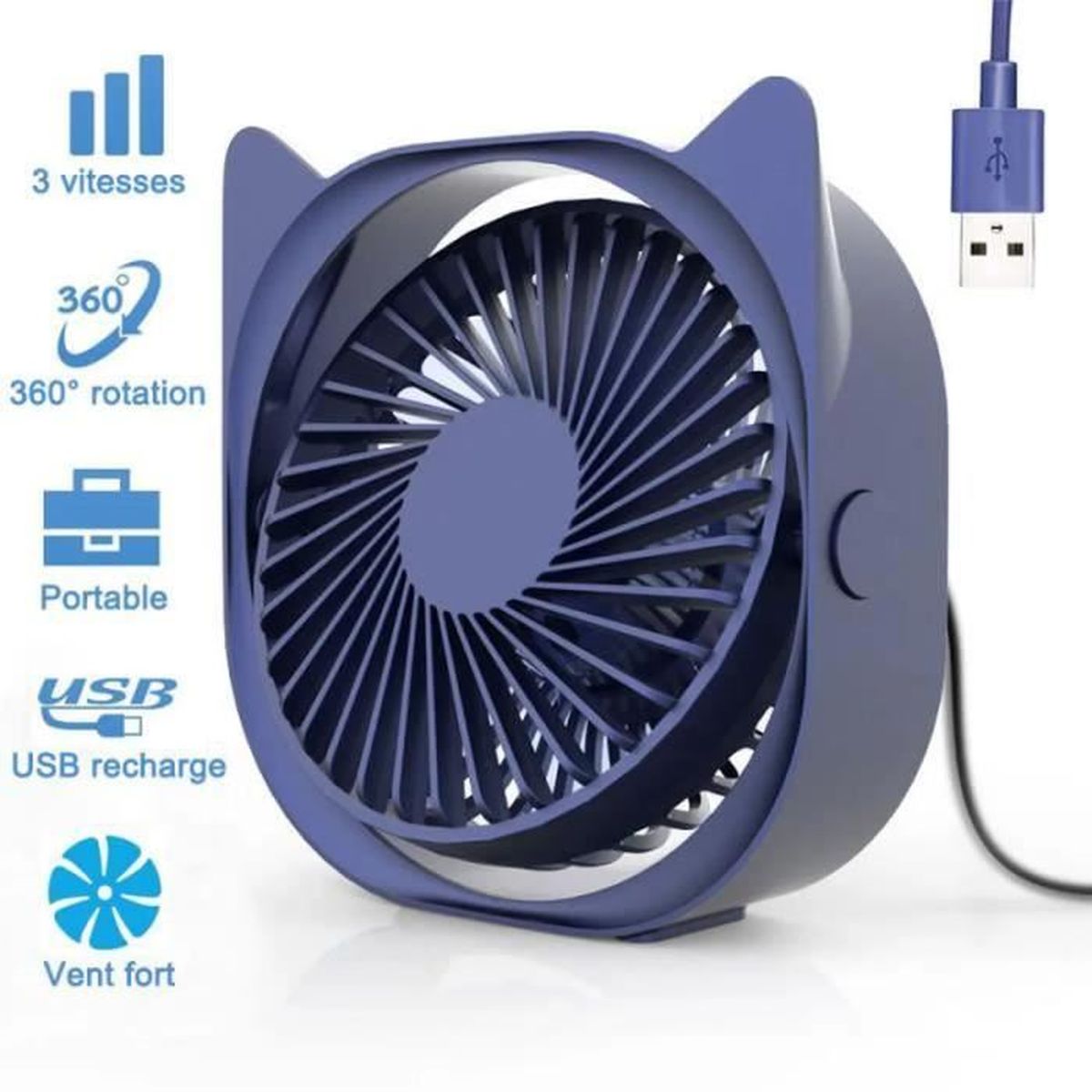 violet USB Ventilateur personnel Silencieux Portable Mini Fan Hand Held USB Rechargeable blattlos climatisation Mute électrique Tisch Ventilator 