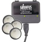 Girafus Chargeur de Pile Bouton Rechargeable LIR 2032/2016 / 2025 – 4 Batteries LIR2032 3.7V incluses - Universel