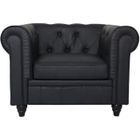 Fauteuil Chesterfield MENZZO Noir - Style Classique - Intemporel - Relaxation