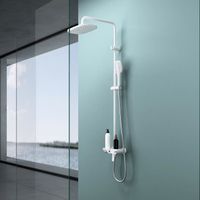 Colonne de douche blanc Sogood système de douche avec robinetterie mitigeur douchette à mains pomme haute