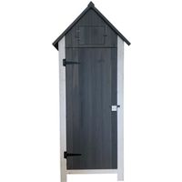 Abri d'armoire extérieur en bois Gardiun Kylie Gray 77x54x179 cm - Gris - Porte battante - 28 mm - 4 m²