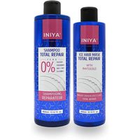 Shampooing & Soin Réparateur Sans Sulfate | Iniya Duo Kit Réparation | Shampooing et Masque Lissage Brésilien & Tanin