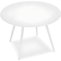 Table basse de jardin - OVIALA - Palavas - Acier thermolaqué - Blanc - ø50 x 34 cm