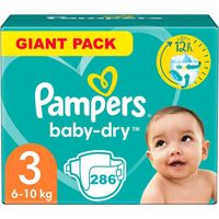 PAMPERS BABY-DRY TAILLE 3 286 COUCHES (6-10 KG)