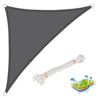 WOLTU Voile d’ombrage triangulaire en polyester, protection contre le soleil avec protection UV pour jardin ou