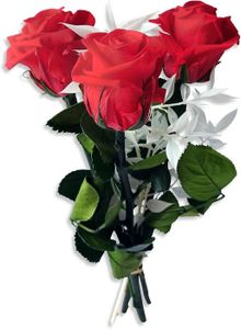 Fleurs stabilisées Bouquet de roses noué à la main avec 3 roses et ru