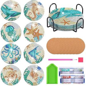 Kit Peinture Diamant Sous-verres – 10 Modèles à Paillettes, Activité Manuelle Enfants, Décoration Cocktails