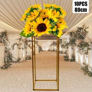 Sziqiqi Vases de Mariage D/écoration Vase Artificiel de Fleur de Route de Fleur Support G/éom/étrique de Colonne de Fleur en M/étal pour des Tables de R/éception de Mariage