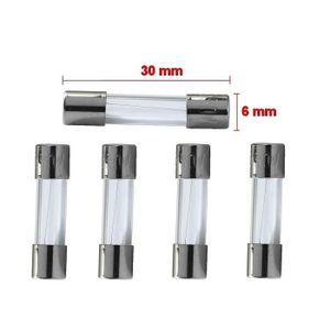 fusion rapide bas puissance coupure fusible Tube verre 6.3A 250V sourcingmap/® 20pcs 6x30mm