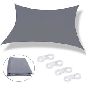 VOILE D'OMBRAGE Voile d'ombrage Rectangulaire - Protection 98% UV - Gris - 2 X 3m