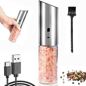 Ensemble moulin à sel et poivre électrique, USB rechargeable Moulin à poivre  et à sel, Lumières LED, Finesse Réglable, [259] - Cdiscount Maison