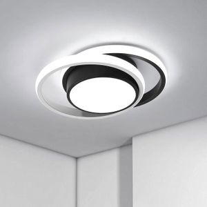 PLAFONNIER Plafonnier LED Moderne, Lustre Acrylique Noir pour Salon Chambre Couloir, 32W 6500K Lumière Blanche [Classe énergétique E]
