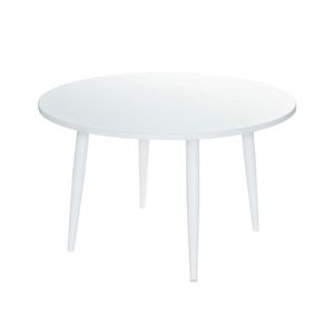 TABLE DE JARDIN  Table de jardin ronde en aluminium - JARDILINE - Capri - Blanc - 4 places