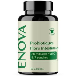 COMPLEMENTS ALIMENTAIRES - DIGESTION Probiotique Flore intestinale - Ferments Lactiques 60 milliards UFC - 60 gélules - Fabriqué en France - Complément Alimentaire