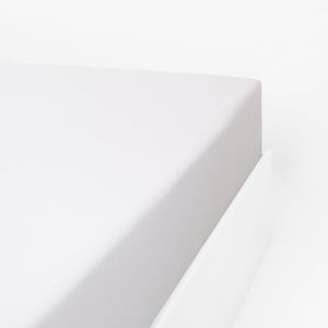 Drap Housse uni 160x200 cm Bonnet 40 cm 100% Coton Alto Blanc : :  Cuisine et Maison