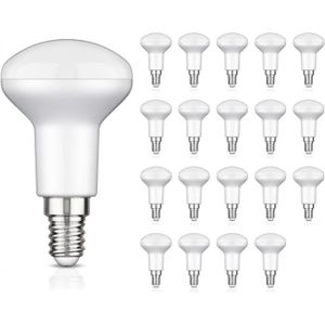 AMPOULE - LED 20 ampoules LED E14, R50, blanc (4000 K), 5,1 W, 5