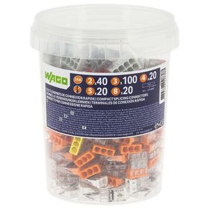Flacon de 50 mini bornes de connexion automatique 4 entr/ées S2273 Wago