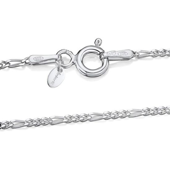 Collier Homme Ou Femme En Argent 925 – Maille Figaro, Chaîne Argentée, Style Classique