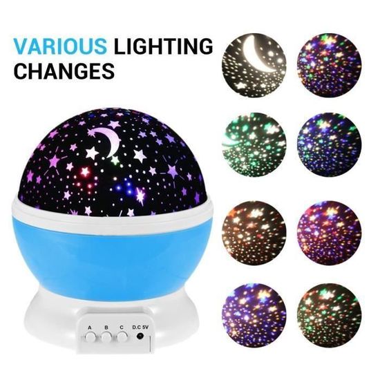 Lampe de projection LED Galaxy Constellation - pour Bébé - Rotation 360° - Cadeaux de Noël