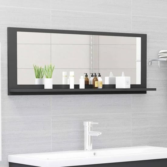 Nouveauté!Miroir Décoratif - Miroir Attrayante salon de salle de bain Gris 100x10,5x37 cm Aggloméré398