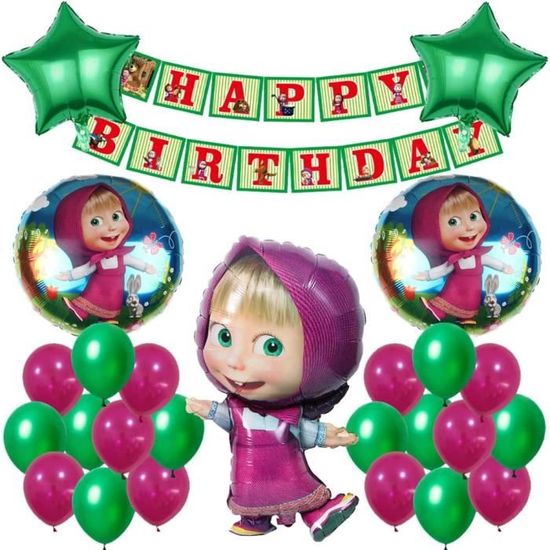 Masha Et Michka Ballon, Masha And The Bear Ballon, Masha And The Bear Décoration, 44Pcs Ballons