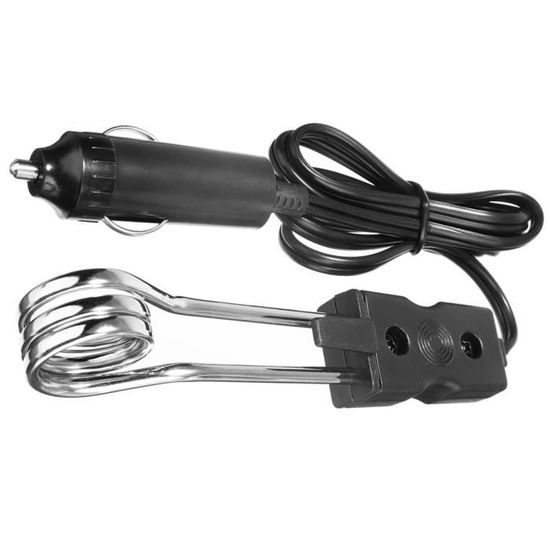 Thermoplongeur Voiture, 12V / 24V Immersion Chauffe-Eau, 120W-140W Immersion Chauffe-Eau Voyager Pour Camping Eau Chaude, Café ou Thé