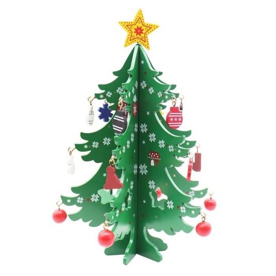 Sapin de Noël,Décoration de noël en bois 3D, bricolage, ornement